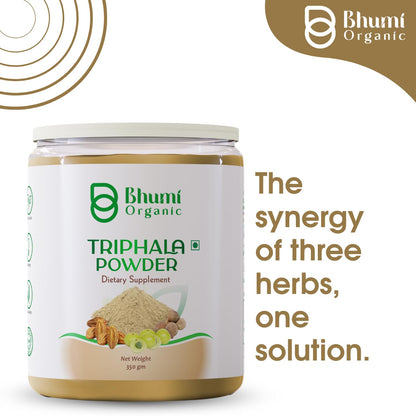 Bhumi Organic Triphala Powder 300g (10.58 Oz) | 100% Pure Ayurvedic Dig- image 2