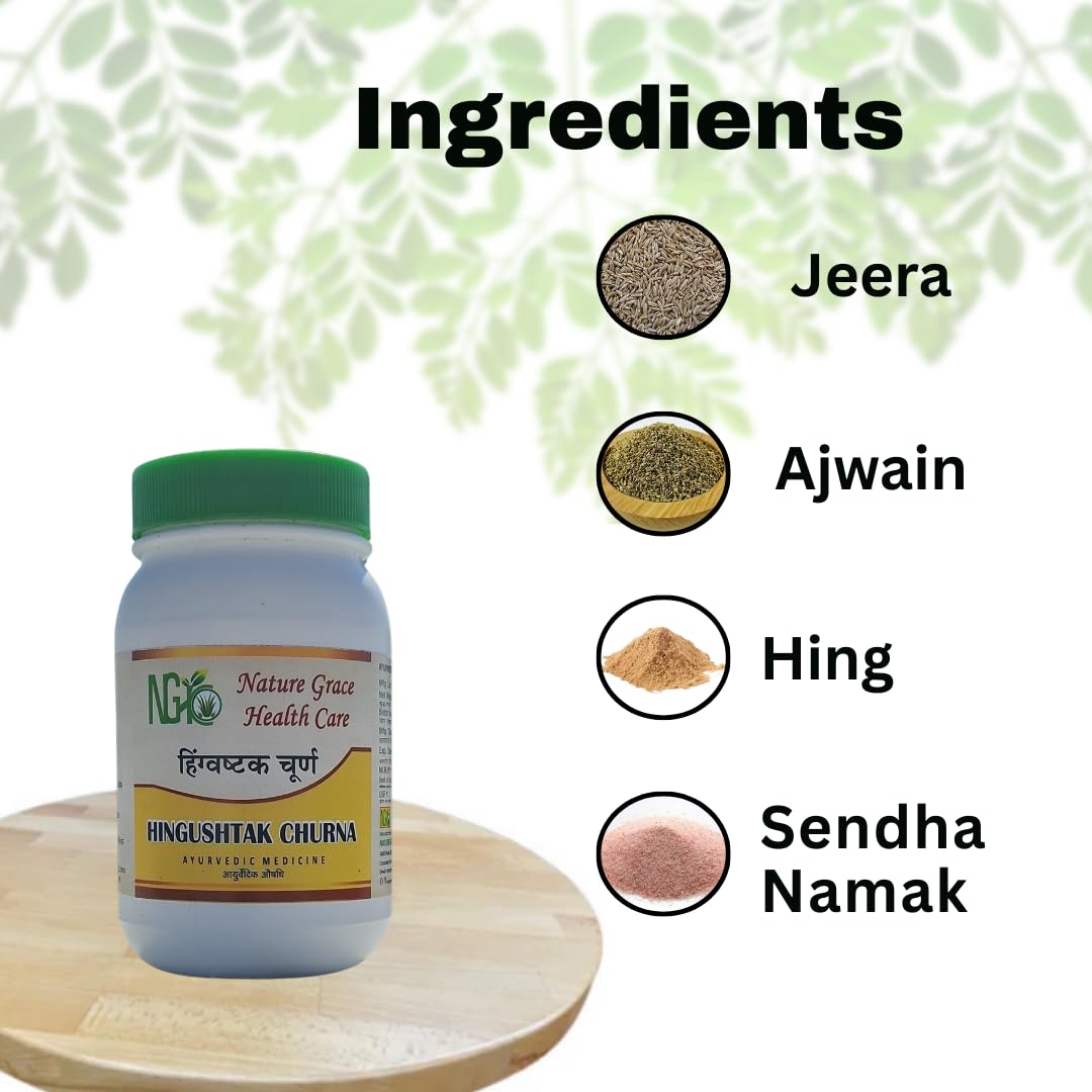 Nature Grace Healthcare Hingushtak Churan for Digestion & Constipation Relief | Ayurvedic Gut Health Powder | Gentle Herbal Laxative 100g Pack of 2