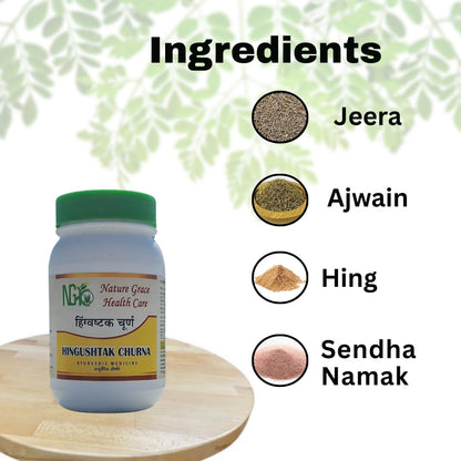 Nature Grace Healthcare Hingushtak Churan for Digestion & Constipation Relief | Ayurvedic Gut Health Powder | Gentle Herbal Laxative 100g Pack of 2