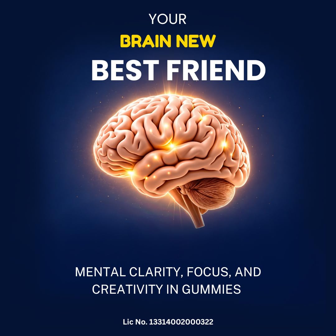 Bioford Brain Booster Gummy Bacopa Monnieri Boosts Memory, Focus & Concentration Brain Fog Support Improve Quality of Life Bacopa monneieri
