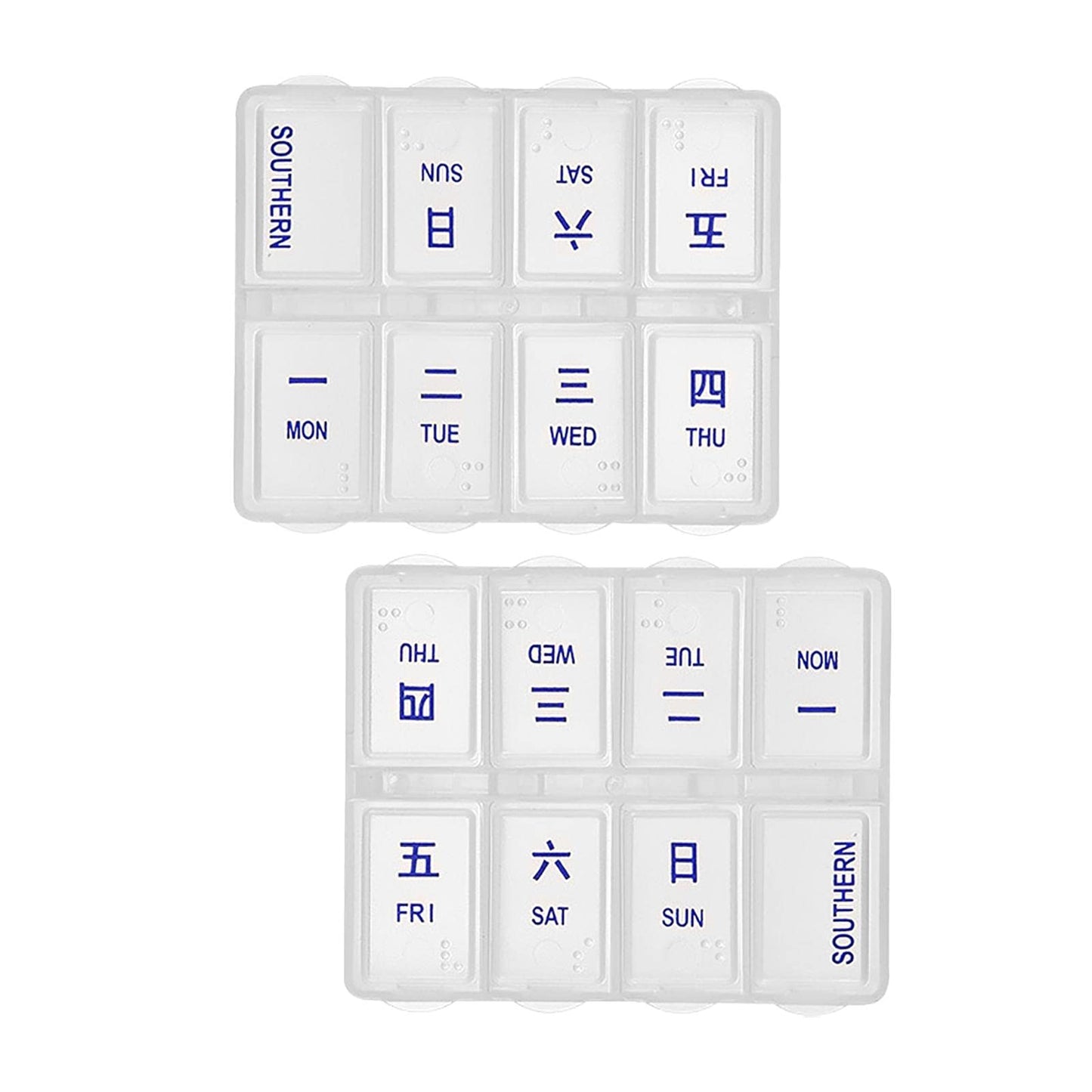 Bnf® 2 Pieces Weekly Pill Box Organiser Supplements Vitamins Travel Home Rectangle | Pill Boxes, Pill Cases | Health Care | Health & Beauty