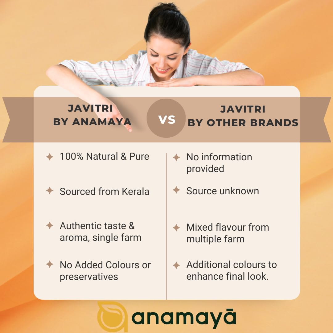 Anamaya Javitri Spice Whole, Kerala Mace, Javetri, Sabut Javitri, Jaypatri | grown and harvested in Kerala, India | 50 Gms | Packed in an aesthetic resealable pouch