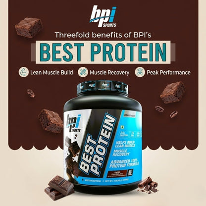 BPI Sports Best Protein Powder | Swiss Chocolate | 2.24kg (4.9 lbs) | 24g Protein Per Scoop | 66 Servings | Whey Protein Blend