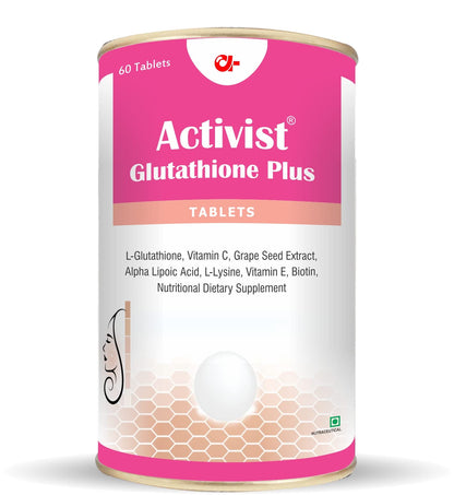 Activist Glutathione plus Tablet – Glutathione, Vitamin C, Vitamin E & Biotin Tablet, (60 Tablets)