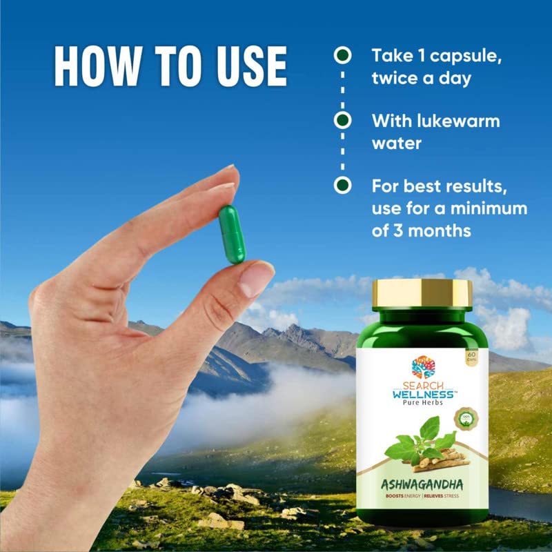 Search Wellness Ashwagandha 60 Capsules (Pack of 1) | For Stress Relief- image 4