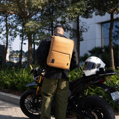 DailyObjects PET Amber Meridian Convertible Briefpack (Backpack + Briefcase) (16L)| 100% Recycled | Fits any Laptop Upto 16 Inch | Lightweight Shoulder Backpack | Multiutility Bag with Trolley Sleeve