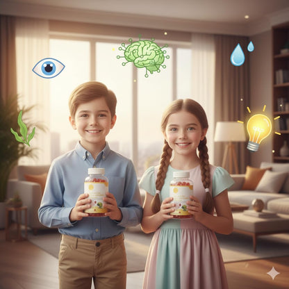 VEG DHA Brain Formula Gummies | Plant-Based Algal DHA with Omega Vitamins | With Ashwagandha, Shankhpushpi & Ginkgo Biloba
