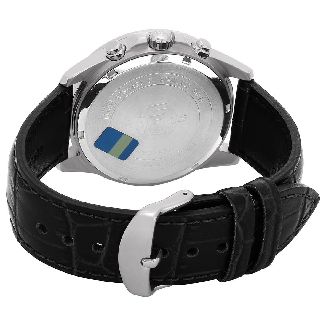 Casio Edifice EFR-526L-1AVUDF Analog Black Dial Men Watch Black Genuine Leather Strap (EX096)