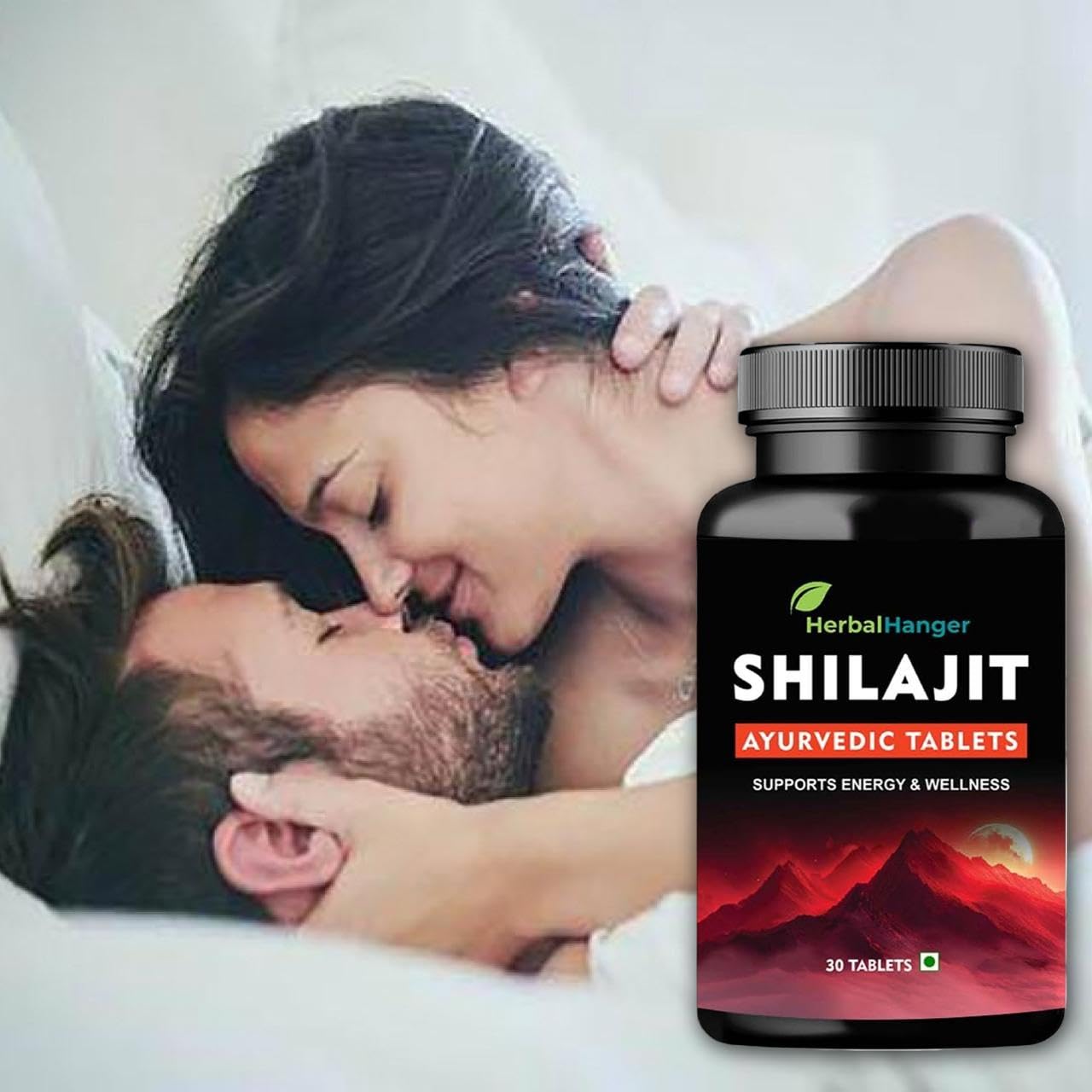 Herbal Hanger Shilajit Ayurvedic Tablets with Ashwagandha, Shatavari, Gokshura & Black Musli | 30 Tablets | 100% Ayurvedic for Strength, Stamina and Power | for Men