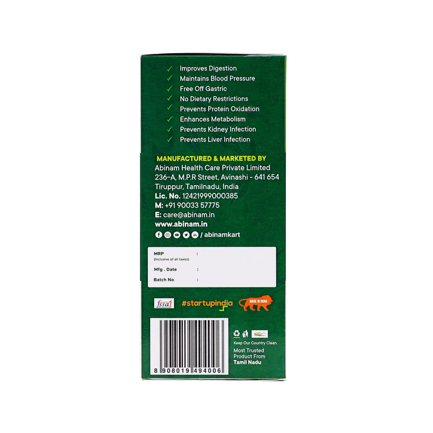 ABINAM Orgo Slim Herbal Wellness Powder for Weight Management Support | Natural Plant-Based Supplement | Daily Use | No Artificial Additives | 150g Pack