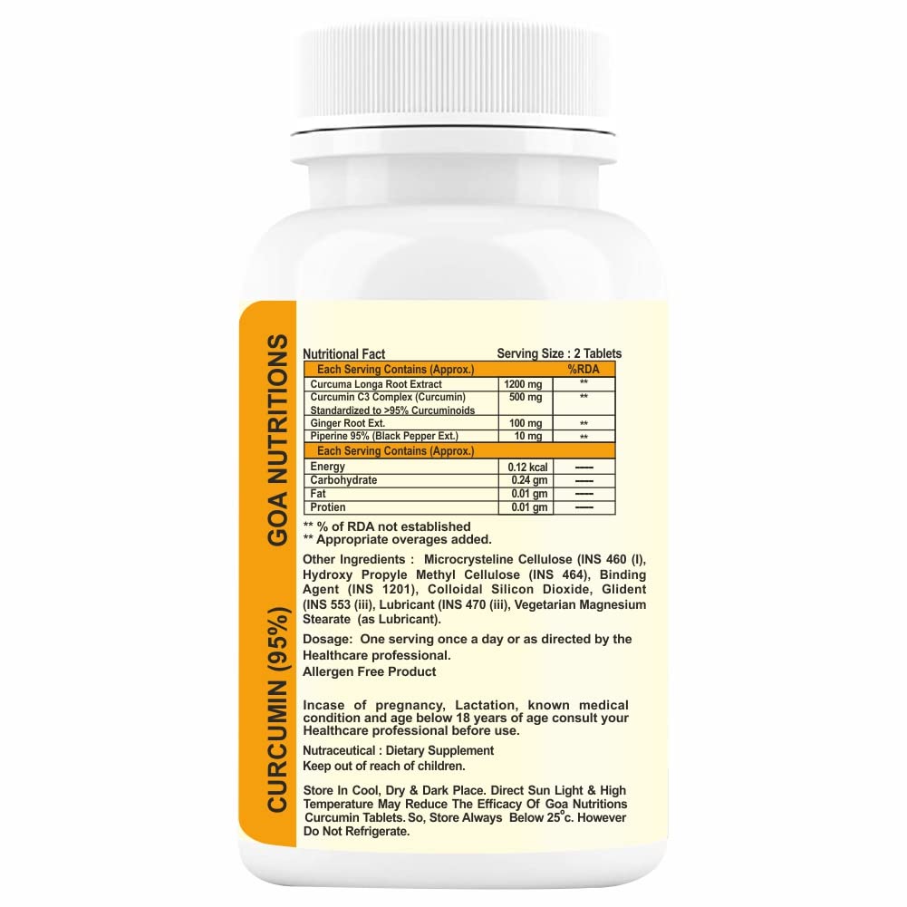 GOA NUTRITIONS Curcumin Supplements With Piperine (95% Curcuminoids), G- image 8