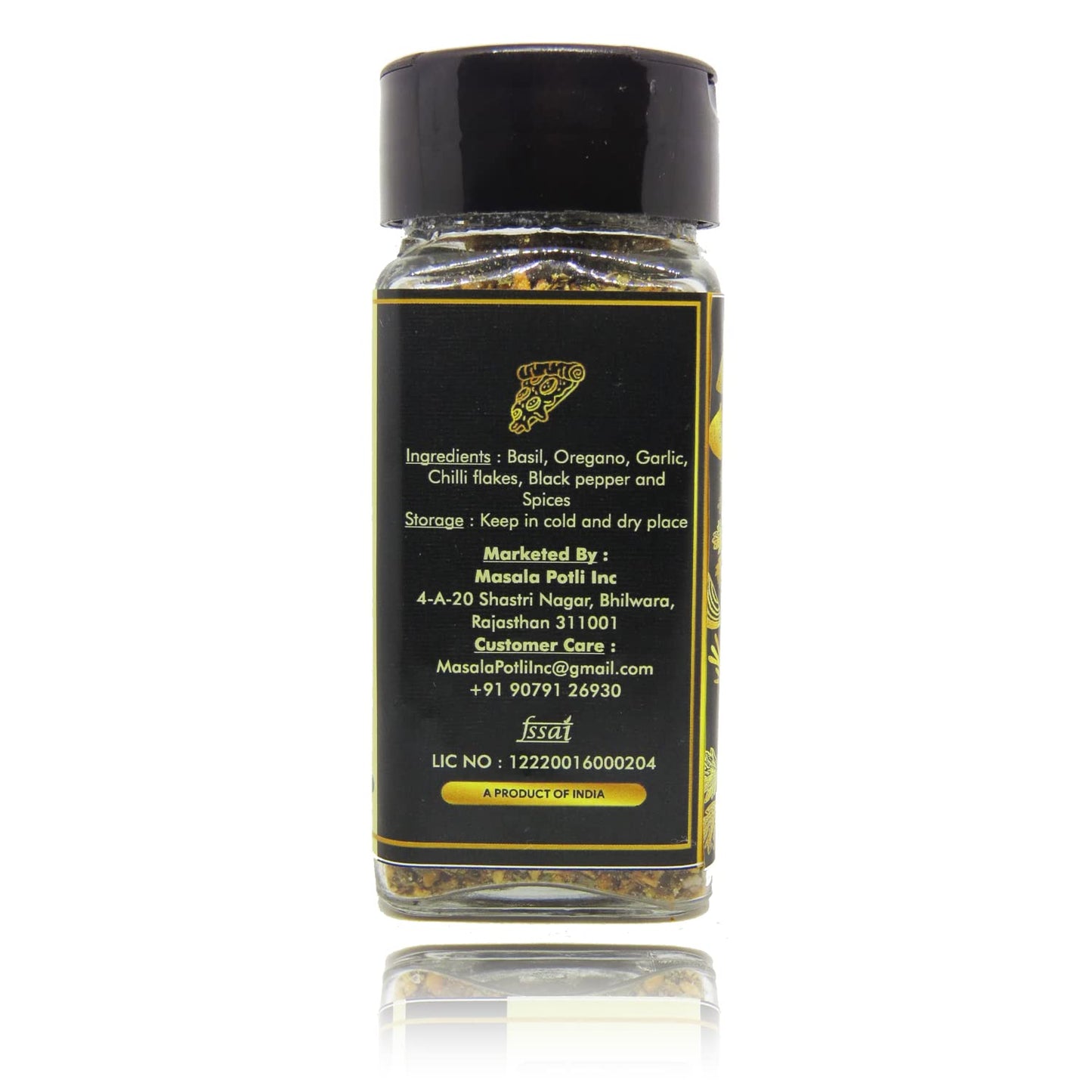 Masala Potli Dried Mixed Herbs Multipurpose Pizza Pasta Italian Seasoning for Cooking, Garnishing (Pizza & Pasta Seasoning, Sprinkle Glass Packing - 55 Grams)