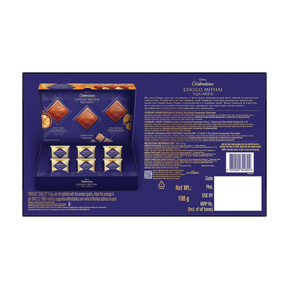 Cadbury Celebrations Chocomithai Squares Assorted Chocolate Gift Box, 108 g
