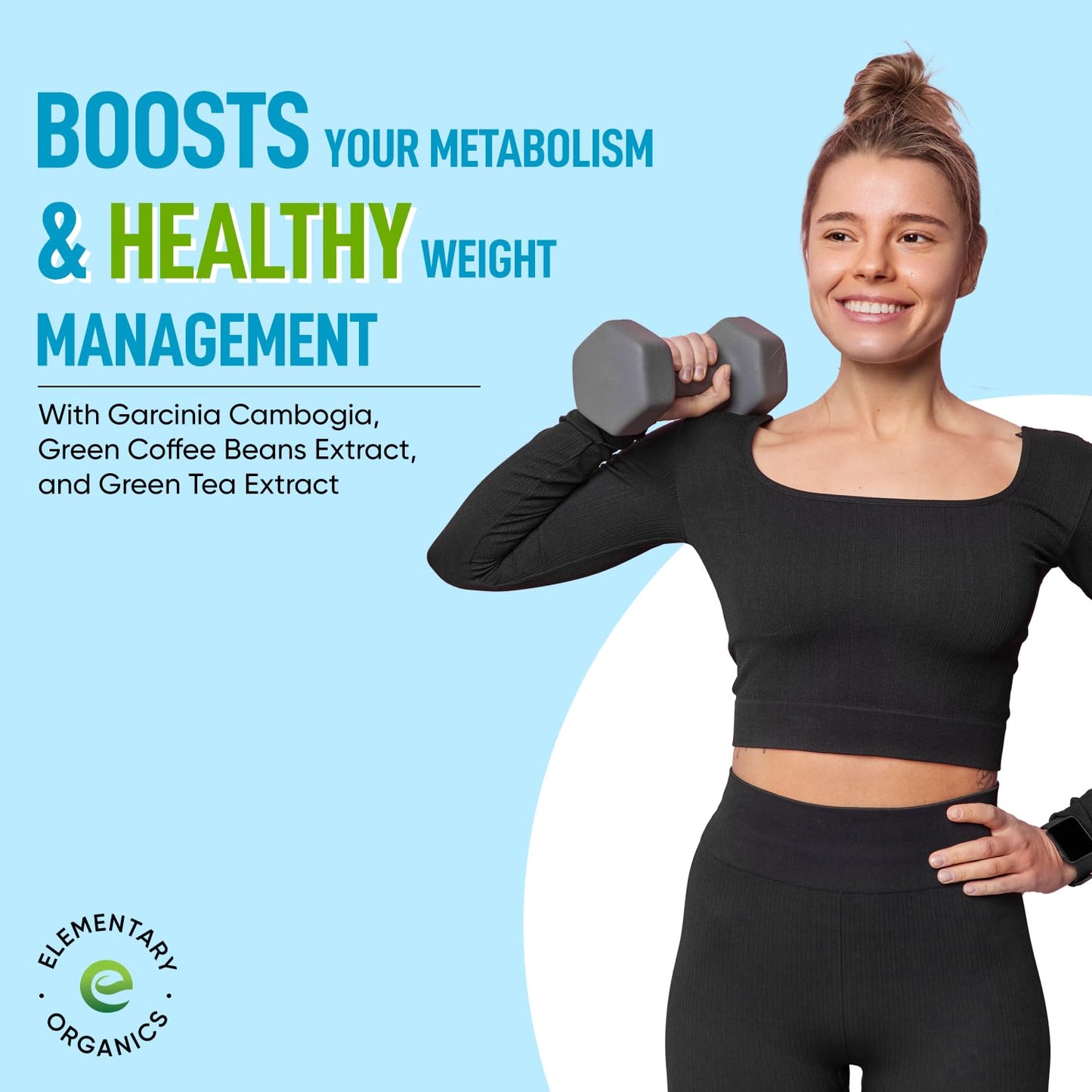 Elementary Organics Keto Capsules with Garcinia Cambogia and Green Coffee for Weight Management (800 mg) 30 Capsule