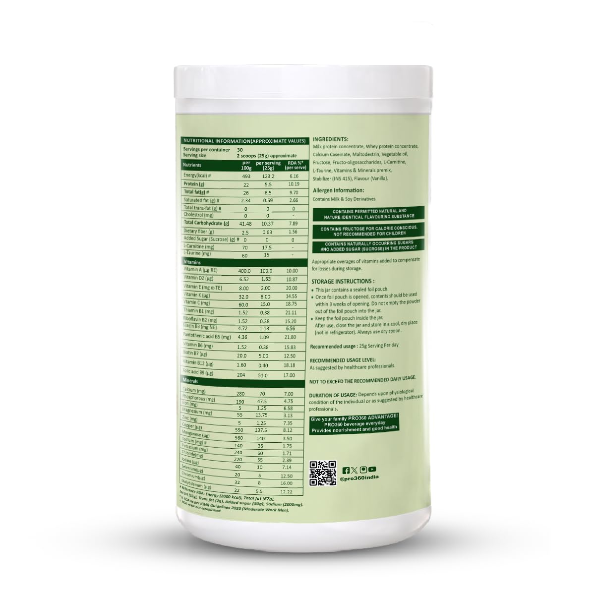Pro360 Nefro HP Powder – Vanilla Flavour, 750g – High Protein Dialysis Care Nutritional Supplement for Renal Support – Vanilla Protein Powder with L-Taurine, L-Carnitine & Essential Nutrients