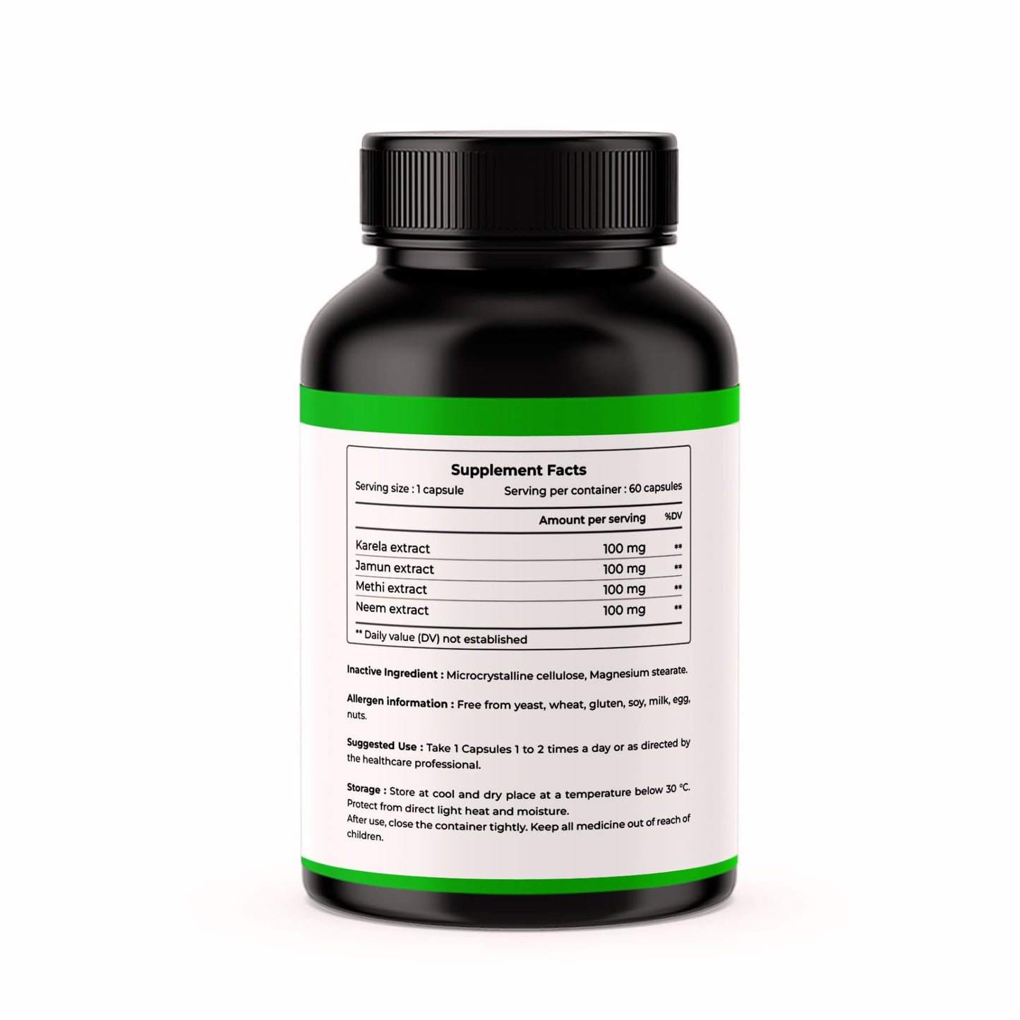 CITRUS NUTRACEUTICAL Diabetic Care Capsule With Karela Jamun Neem and Fenugreek for Manage blood sugar level and metabolism - 60 Capsules
