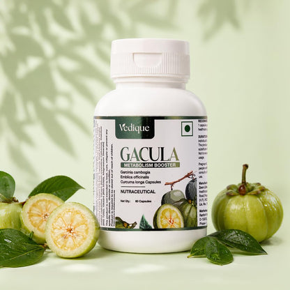 Vedique Gacula Weight Management Capsules | Garcinia Cambogia, Curcumin & Amla Extract | Metabolic Support & Fat Metabolism Formula | Natural Antioxidant Herbal Supplement | 60 Veg Capsules