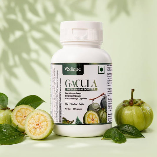 Vedique Gacula Weight Management Capsules | Garcinia Cambogia, Curcumin & Amla Extract | Metabolic Support & Fat Metabolism Formula | Natural Antioxidant Herbal Supplement | 60 Veg Capsules