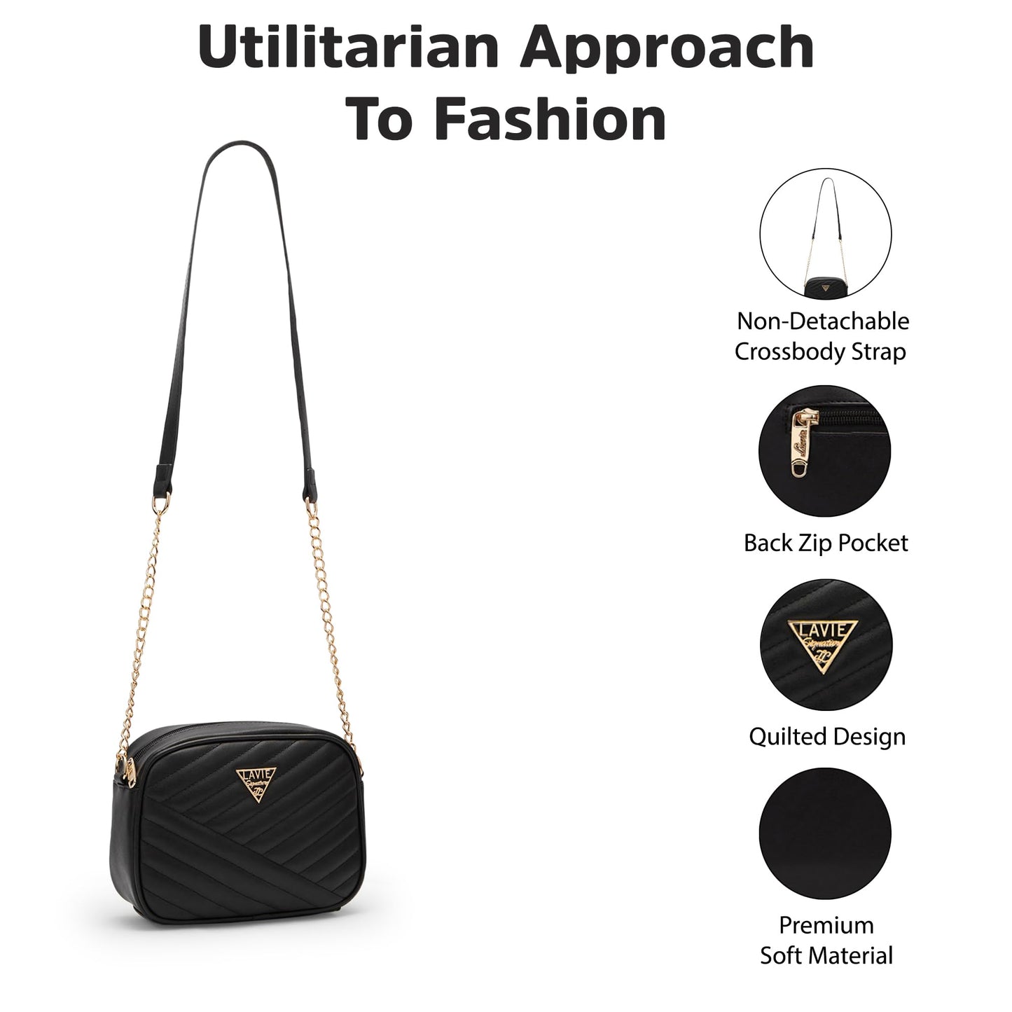 Lavie Signature Dallas Woman's Box Crossbody Sling Bag | Ladies Purse Handbag | Gift for Women