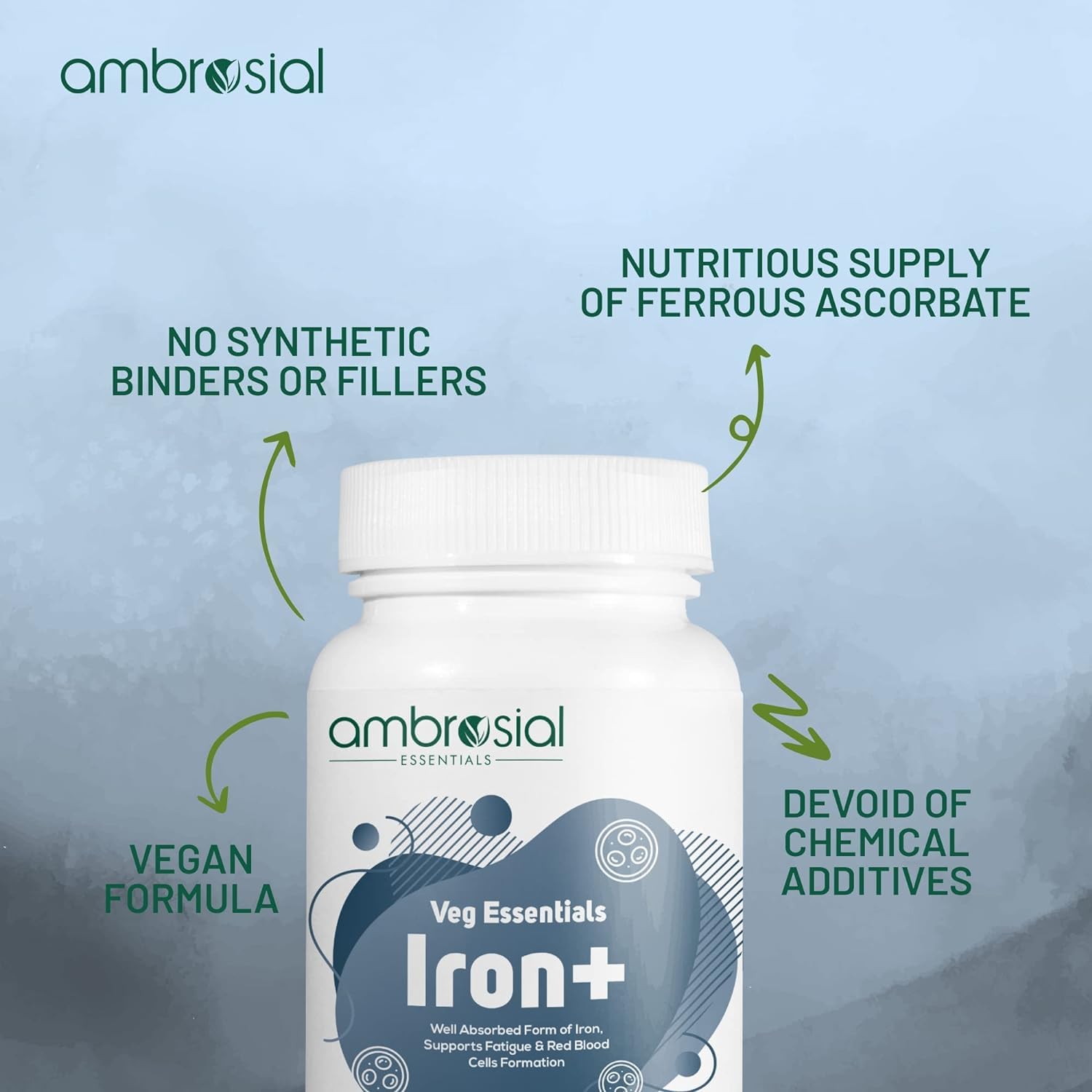 Ambrosial Iron Tablets High Strength 25mg| Iron Supplement for Women &- image 5