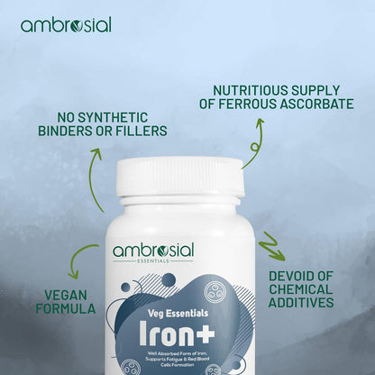 Ambrosial Iron Tablets High Strength 25mg| Iron Supplement for Women &- image 5