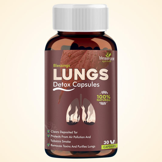 Blessings Ayurveda's Lungs Detox Capsules for Men & Women 100% Natural Plant Bas