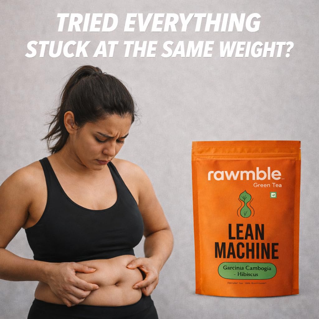 Organic Green Tea for weight loss | Instant Loss in Days | Loose Leaves | Burns Belly Fat | Added Garcinia Cambogia | 100% Pure Leaves | Hibiscus Flavour | Weightloss tea for women men