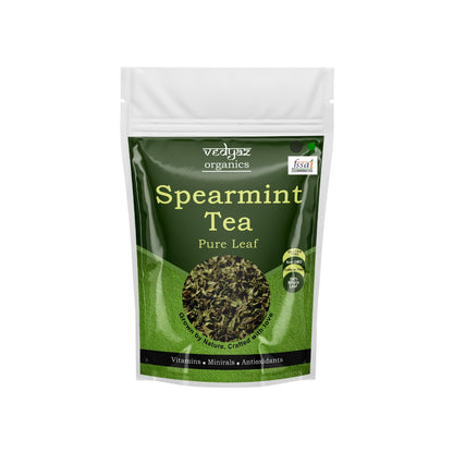 Vedyaz Organic Pure Spearmint Herbal Tea Leaves - 50gm - 100% Natural, Rich in antioxidants for PCOD/PCOS, Hormonal imbalance, unwanted facial hair, Acne and Immunity Boosting