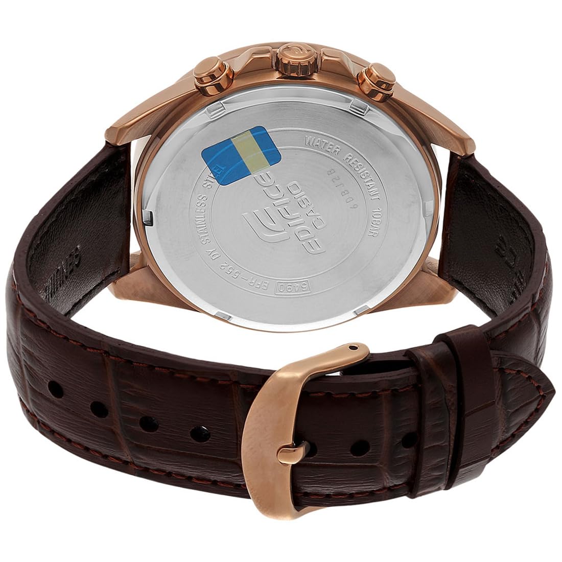 Casio Edifice EFR-552GL-7AVUDF Beige Analog Dial Brown Leather Band Men's Watch Chronograph 100M Water Resistant EX359