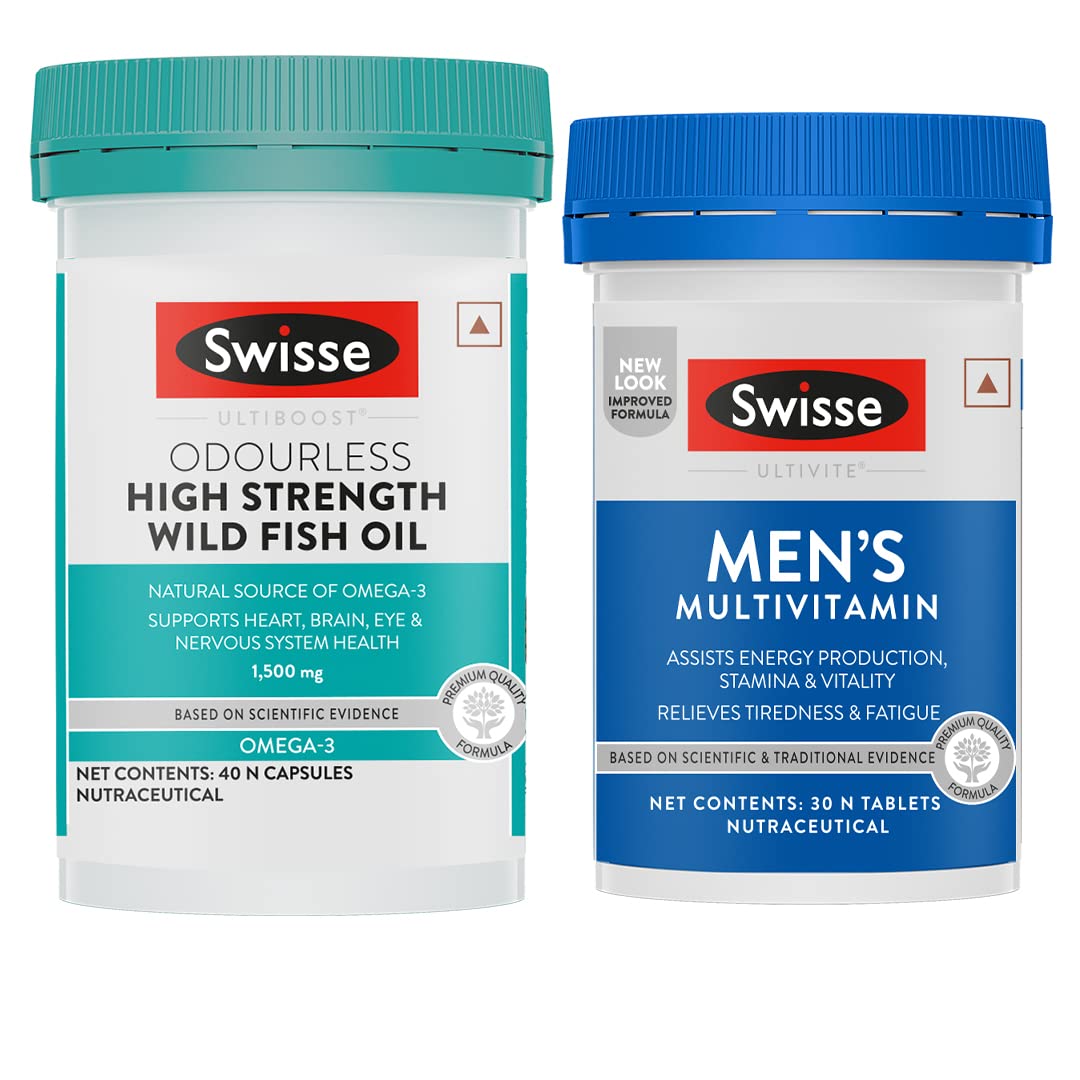 Swisse Men's Health Combo - Mens Multivitamin (30 tablets) & Fish Oil (40 tablet