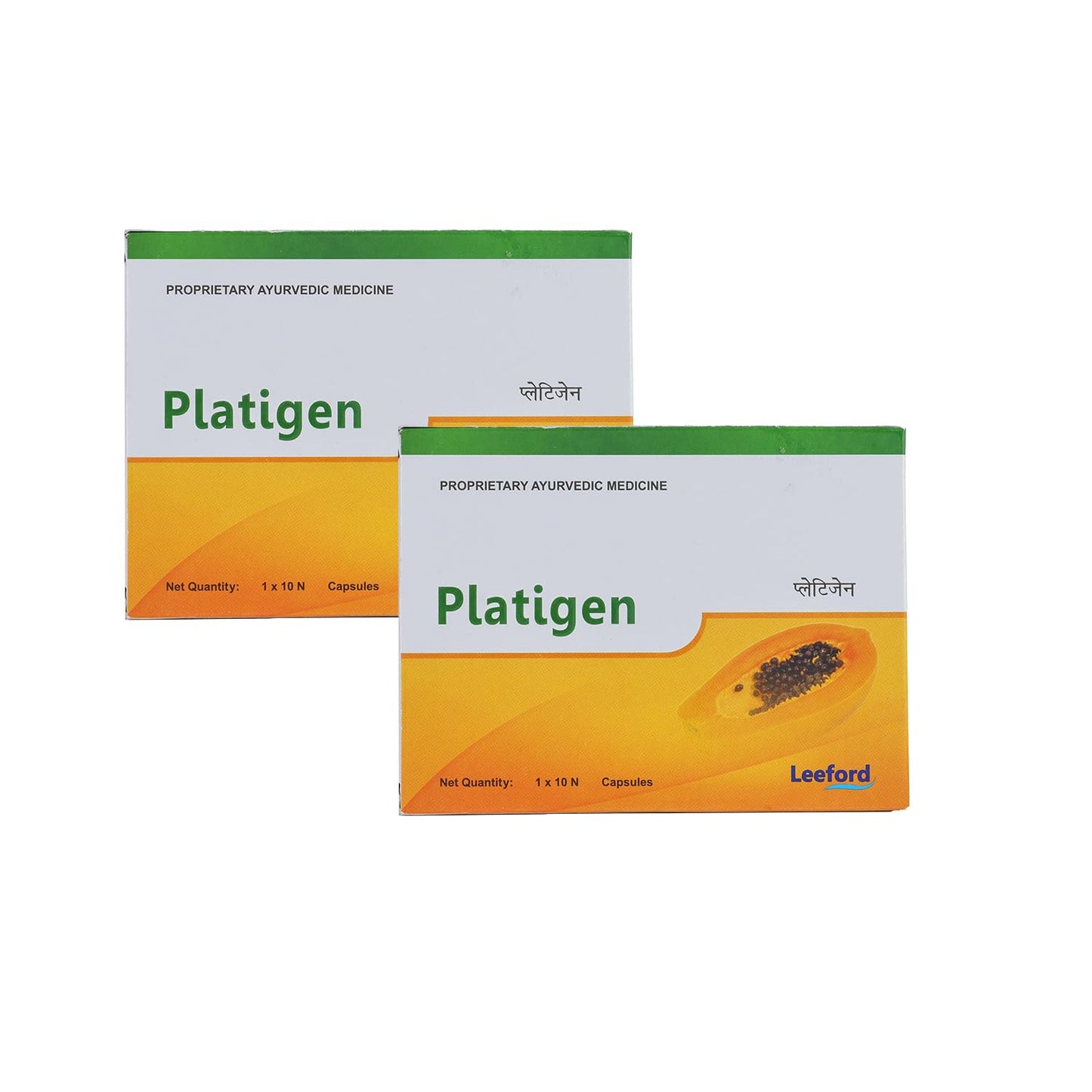 Leeford Platigen Platelet Booster Capsules 10 Capsules | Natural Platelet Booster | Post-Viral Recovery & Immunity Support | Ayurvedic formula to Rebuild Energy and Strength (Pack of 2)