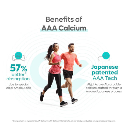 Diataal Calcium supplement for Men & Women | 57% Better Absorption | AAA Cal 500mg + D3 (400 IU) |Calci and Vitamin D3 Tablets | Strong bones & Joint Health|90 Tablets