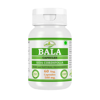 Bala Capsules (Sida Cordifolia Extract) 500mg – Ayurvedic Herbal Capsules for Strength & Vitality, 60 Vegan