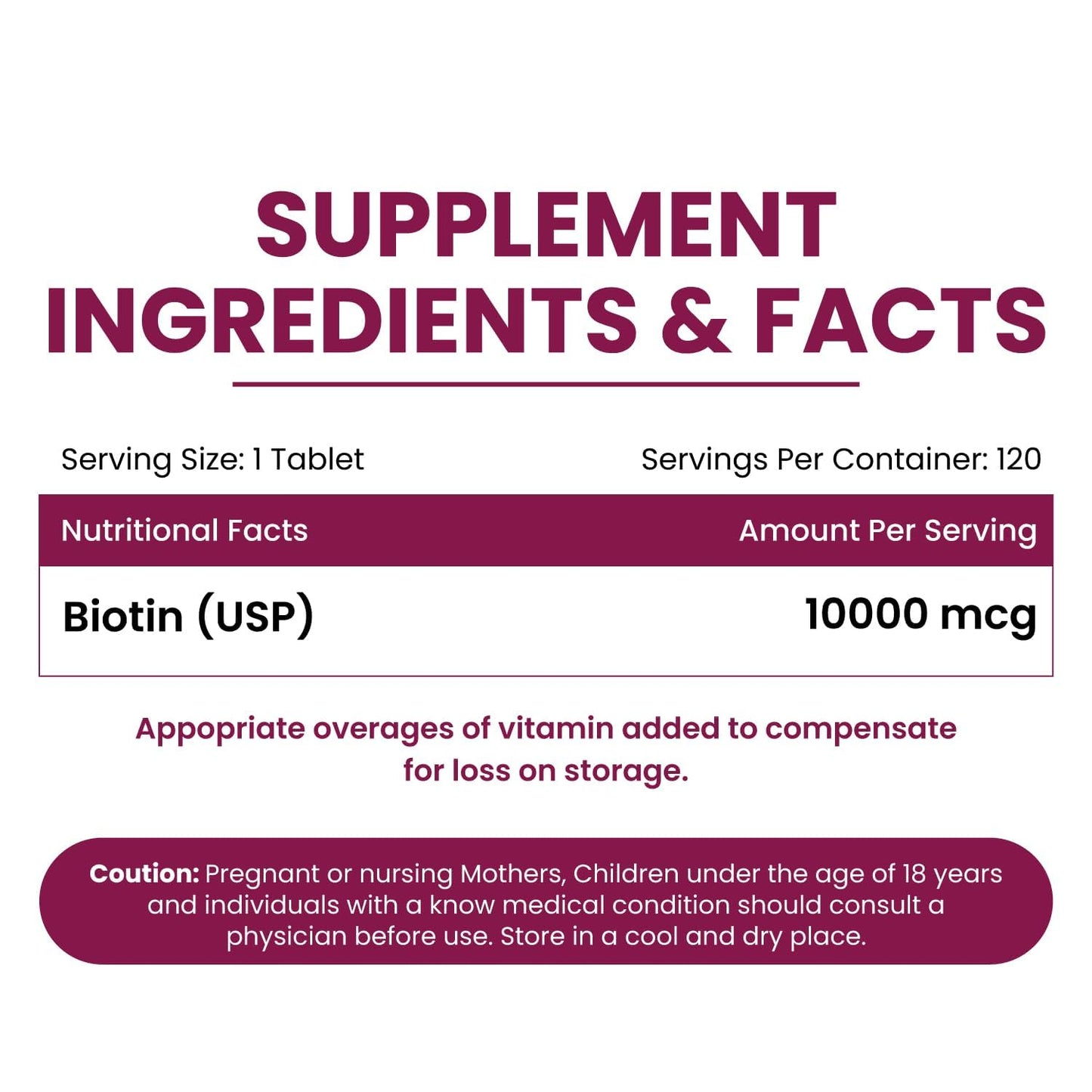 Vlado's Himalayan Organics Biotin Tablets For Hair Growth | 10000 mcg Biotin Supplement | Hair Supplements for Women and Men | Hair Growth Tablets For Men & Womenn - 120 Tablets