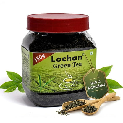 Lochan Premium Green Tea 100% Natural Loose Leaf | Rich in Antioxidants | Organic Green Tea Leaves | Natural Antioxidant Boost for Detox, Immunity & Metabolism | 150 g Loose Leaves