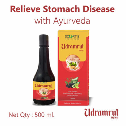 SCORTIS HEALTH CARE Udramrut Syrup - 500 ml, For Constipation Relief, Indigestion & Gas, Ayurvedic Medicine