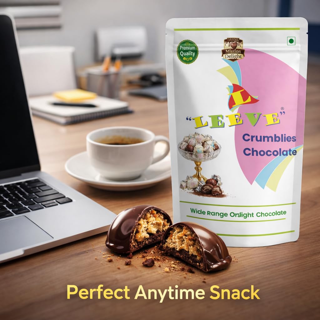 Leeve Crumblies Chocolate 200g | Crunchy Chocolate Bites | Crispy Choco Cubes | Kids Favorite Treat | Snack & Gifting Chocolate | Sweet Dessert Delight