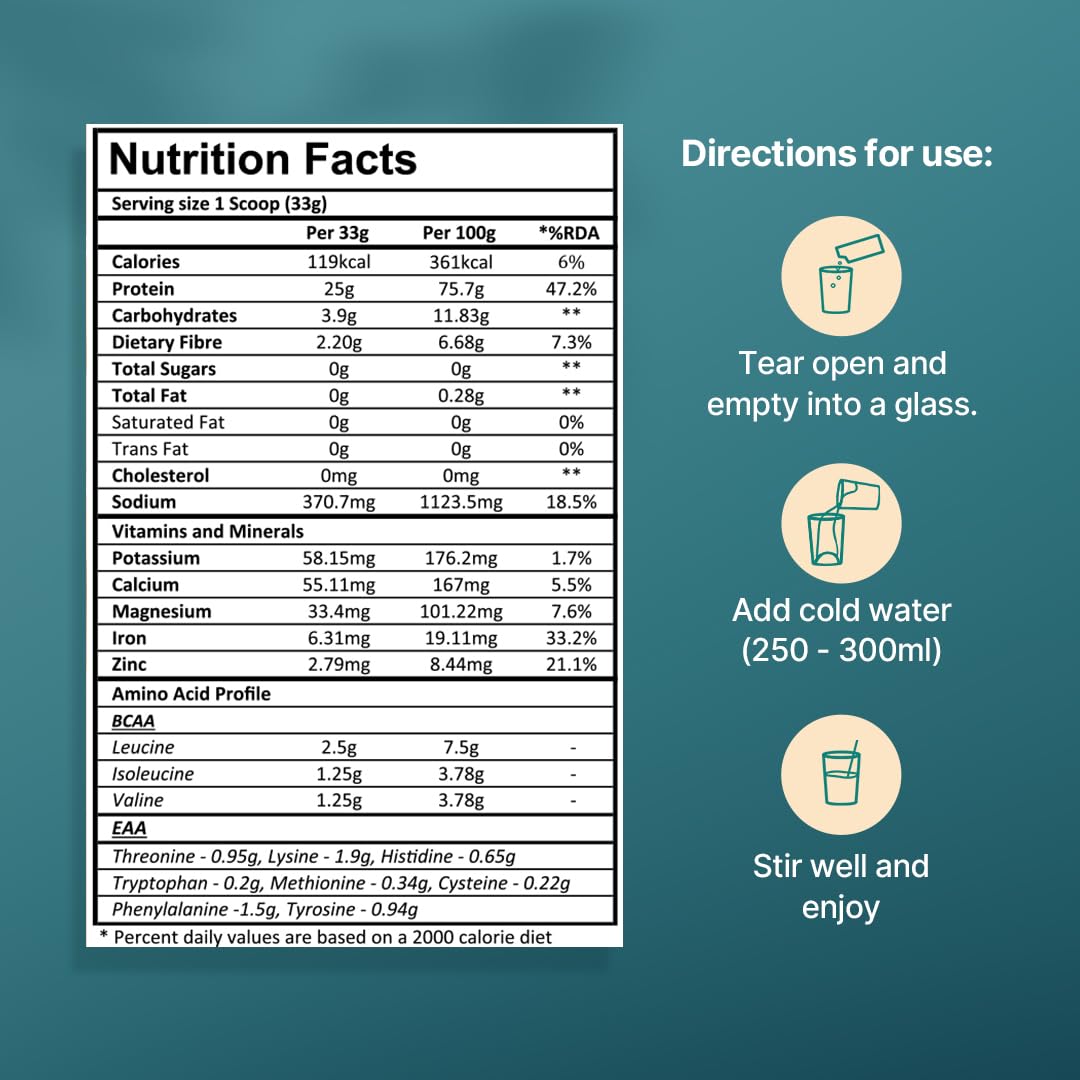 GREEN PROTEIN Sport Vegan Plant Pea Protein Isolate Powder, 25gm Protei- image 4