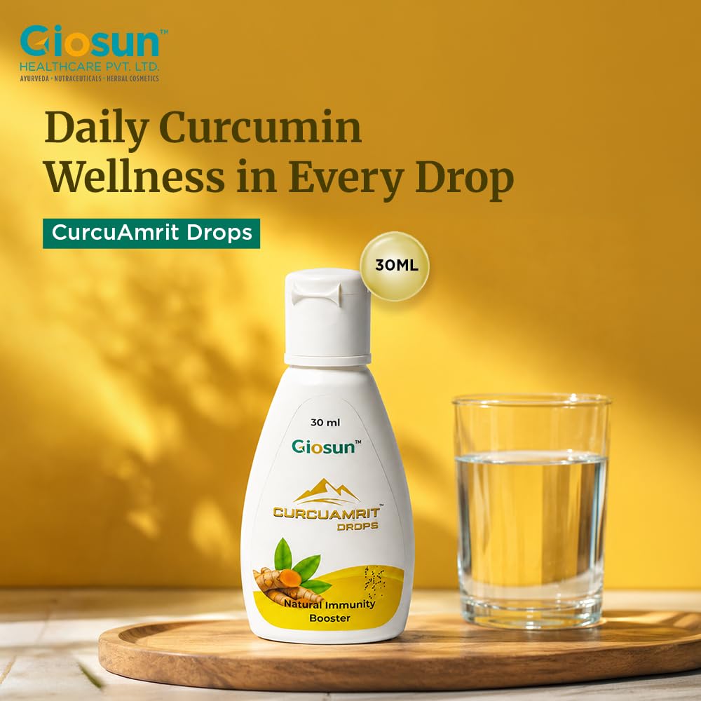 Giosun CurcuAmrit Drops | Curcumin-Rich Ayurvedic Wellness| Natural Immunity Support | Rich Antioxidant Support | Enhanced Absorption with Maricha | Herbal Daily Wellness Drops | 30ml