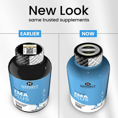 Naturyz Triple Strength ZMA Plus, 5-in-1 Muscle Strength & Nightime Recovery Support Supplement with 450 mg Magnesium Aspartate, Tribulus, Zinc, B6, Black Pepper for Men & Women - 50 Tablets