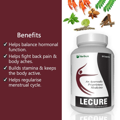 Ultra Healthcare Lecure Herbal Ayurvedic Caps For Women Wellness | 30 Caps