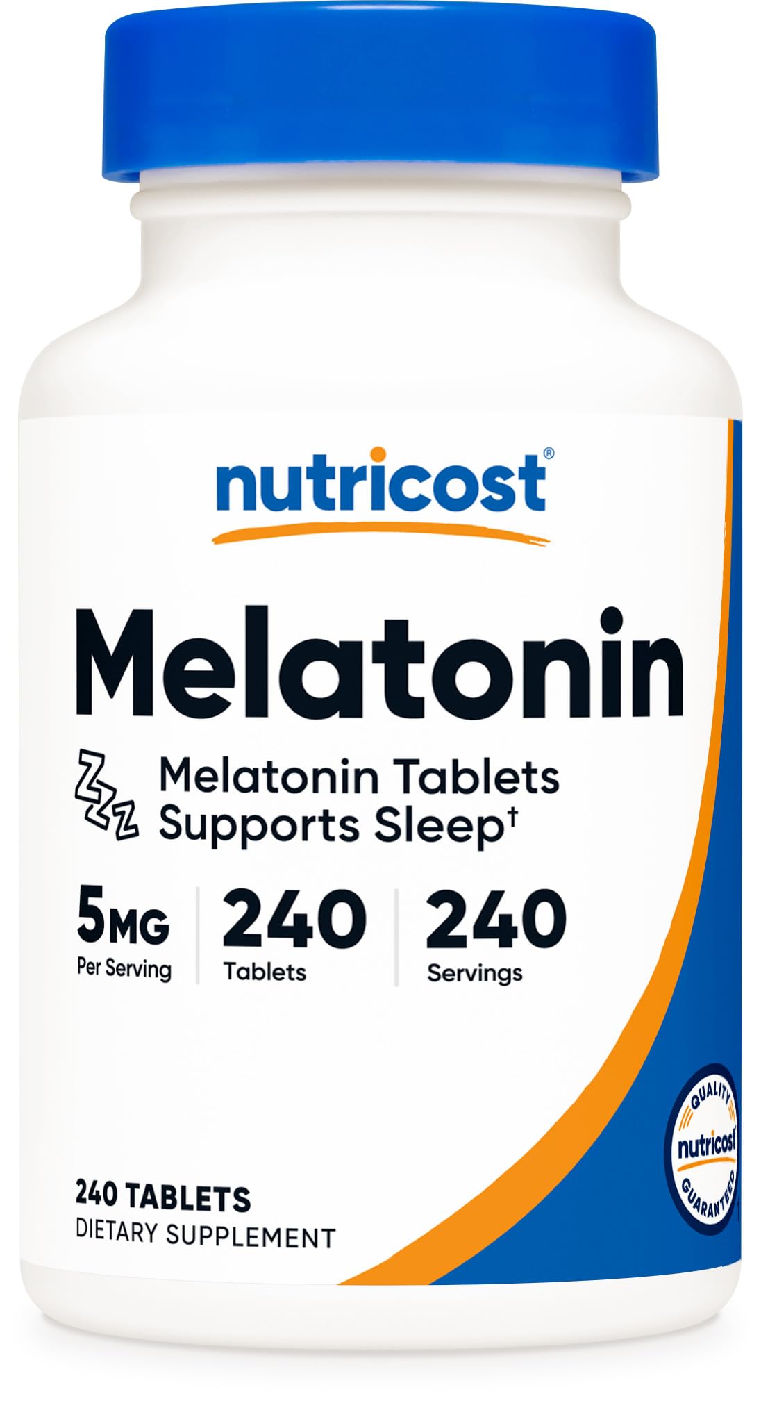 Nutricost Melatonin 5mg, 240 Tablets - 5mg Per Serving, Non-GMO, Gluten Free
