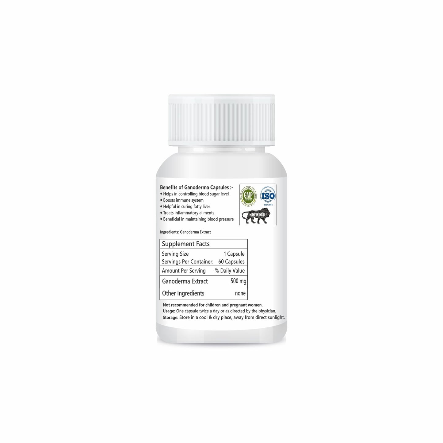 Zindagi Ganoderma Pure Extract Capsules - Helpful In Weight Management - Antioxidants For Healthy Body (60 Capsules)