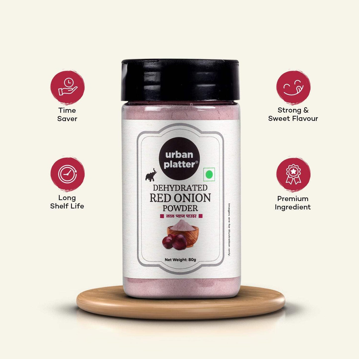 Urban Platter Red Onion Powder, 80 grams