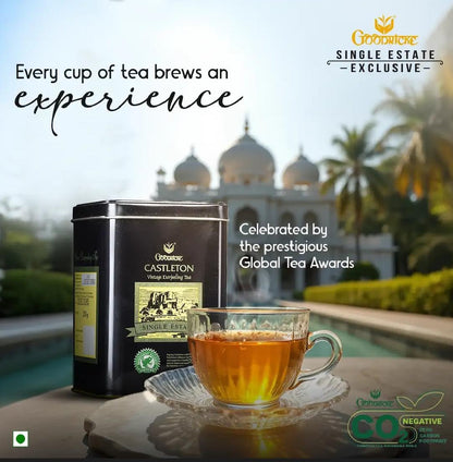 GOODRICKE Castleton Vintage Darjeeling Tea - 250gm (Pack of 1) | Single Estate Whole Leaf | 100% Loose Leaves | Premium Black Tea with Rich Taste & Aroma