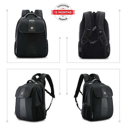 HARISSONS BPLT Star-Big 17" inch Professional Laptop Backpacks for Men, Women (Black, 28 Ltrs)