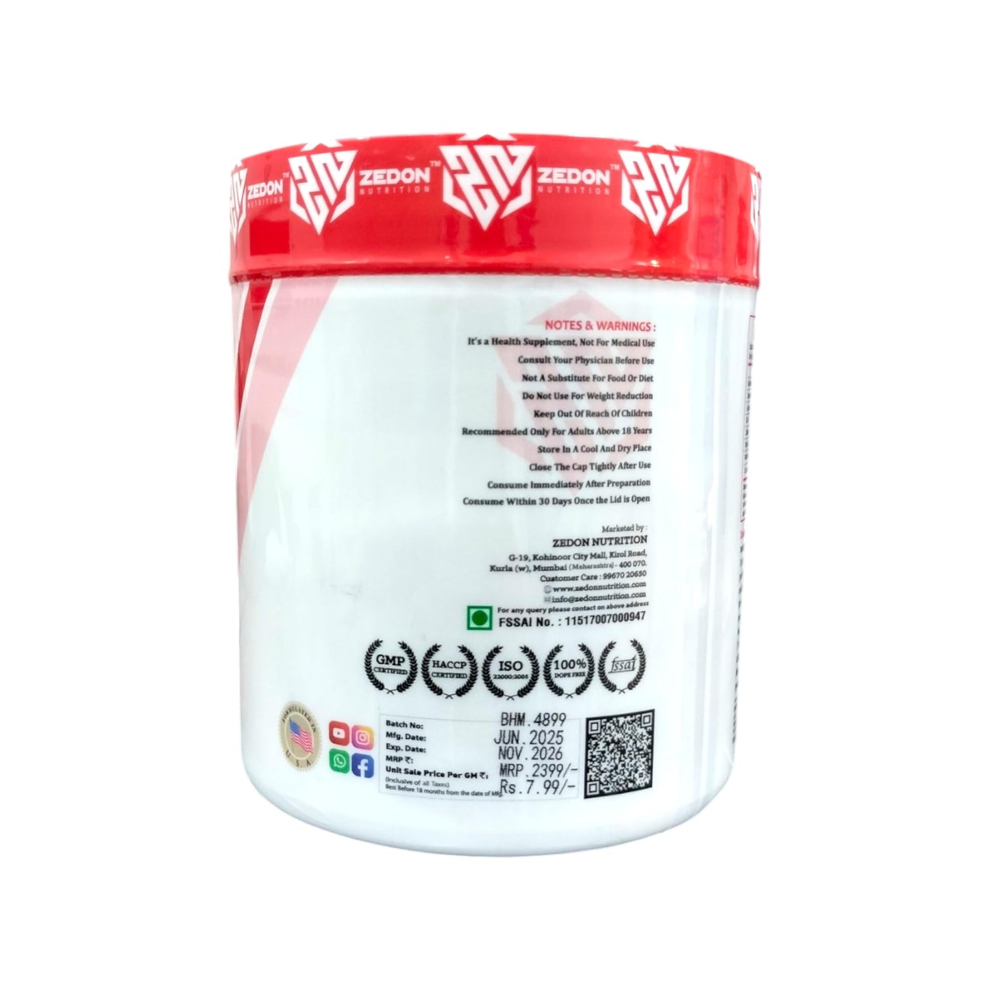 Zedon Nutrition Intense Pre-Workout - Explosive Energy, Strength & Focus | Muscle Pump Formula for Men & Women | 30 Servings (Green Apple)