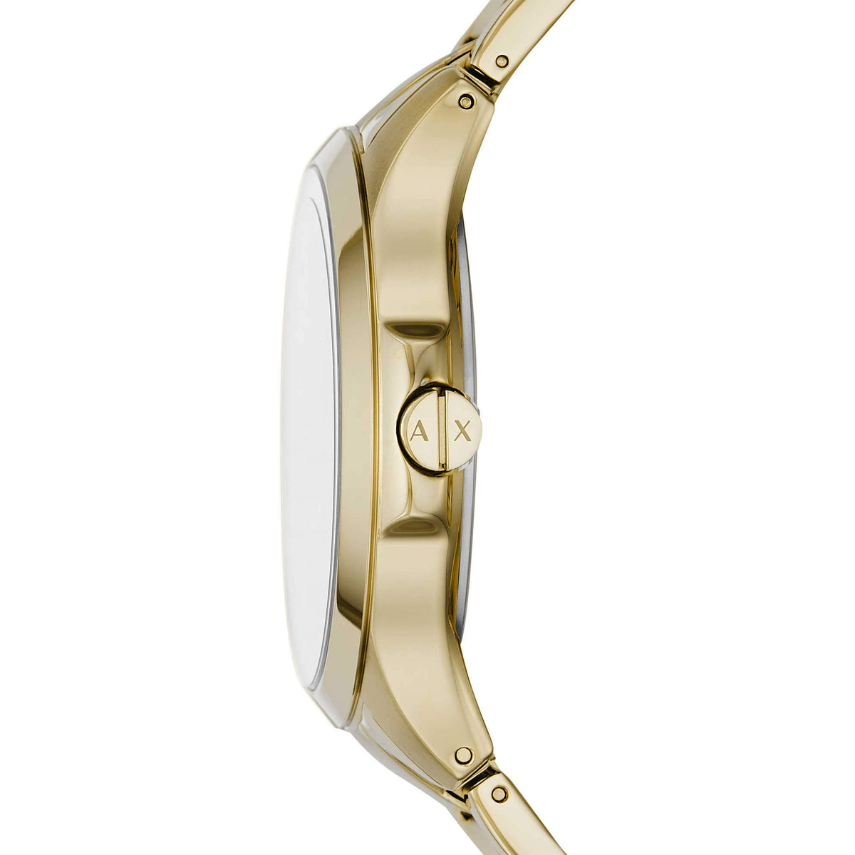 Armani Exchange Analog AX Men's Stainless Steel Quartz Dress Watch, Gold, 46mm, bracelet