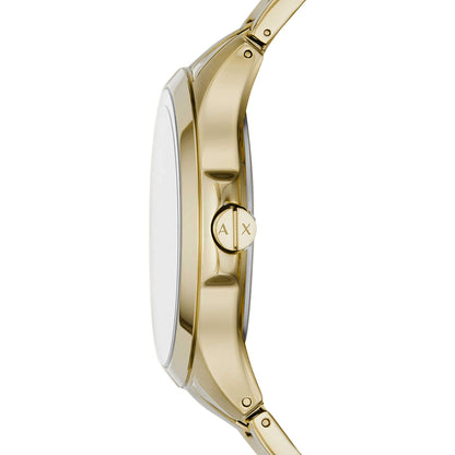 Armani Exchange Analog AX Men's Stainless Steel Quartz Dress Watch, Gold, 46mm, bracelet