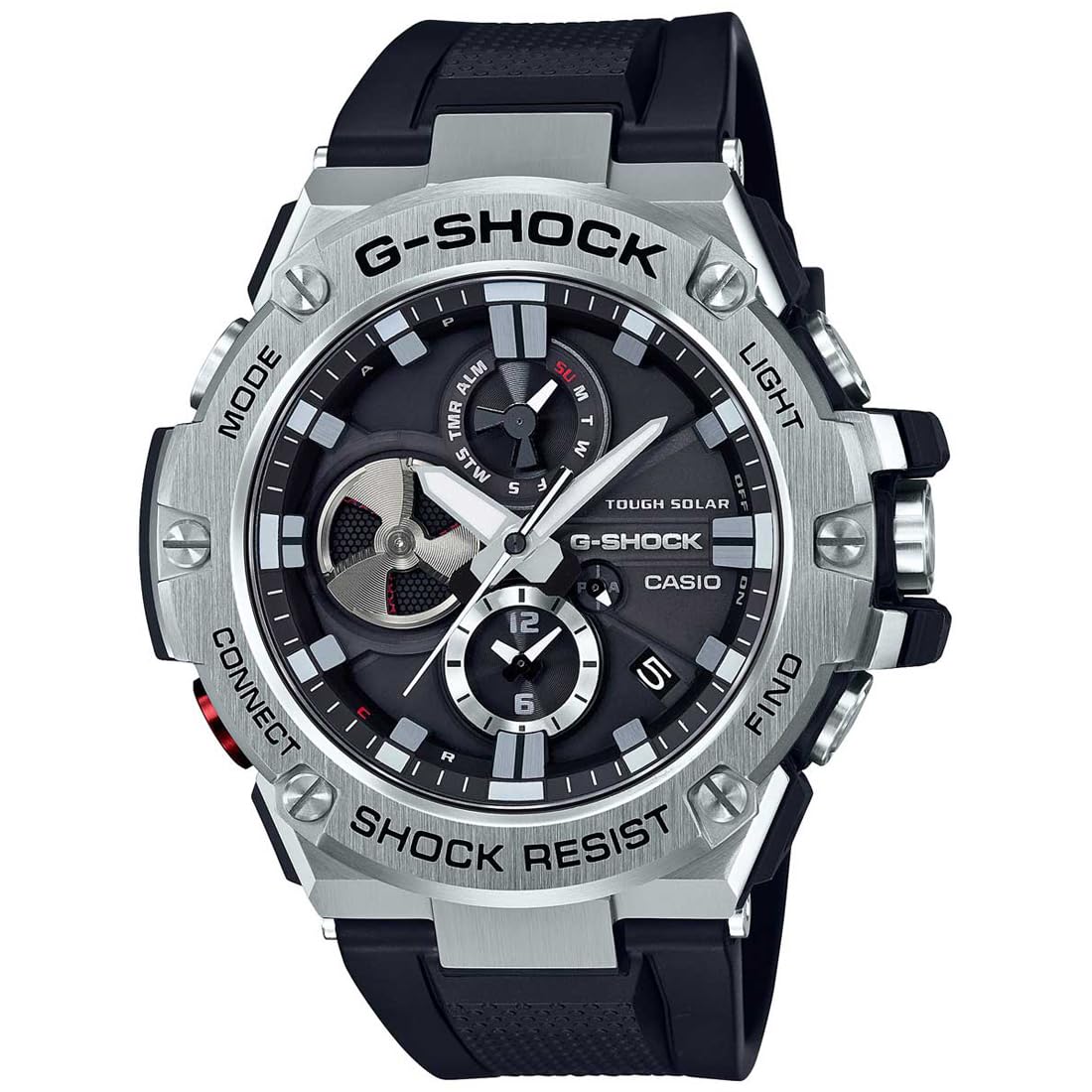 Casio G-Shock GST-B100-1ADR Metal Ip Black Analog Dial Black Resin Strap Men's Watch Tough Solar Bluetooth G789